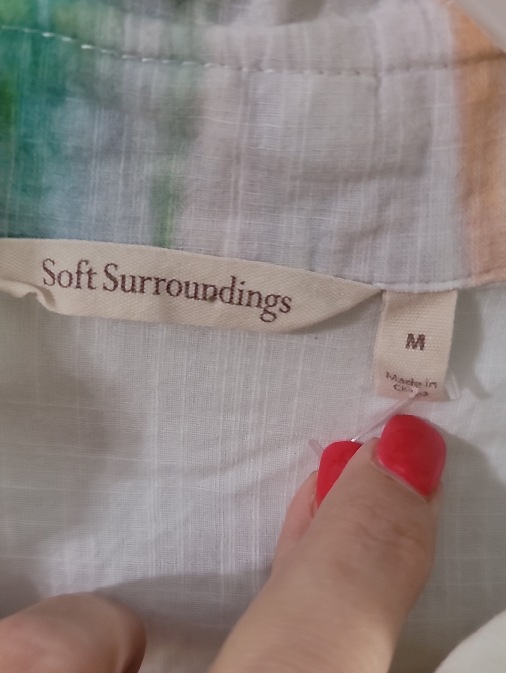 Soft Surroundings Multicolor Watercolor Button-Down Tunic - Picture 7 of 11